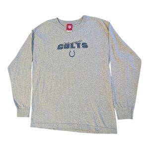 Vintage 90s/Y2K NFL Indianapolis Colts Long Sleeve T-Shirt XL Gray Horseshoe